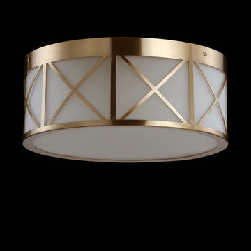 Cadence Drum Metal/Glass Flush Mount - JONATHAN Y